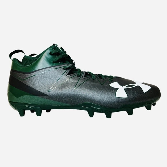 Under Armour Nitro Mid Green Black Football Cleats 1290962-055 Mens Size 14 - Picture 2 of 10